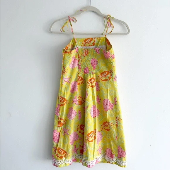 Lilly Pulitzer Yellow & Pink Sunrise Sandbar Seashell Print Sundress - Picture 3 of 9